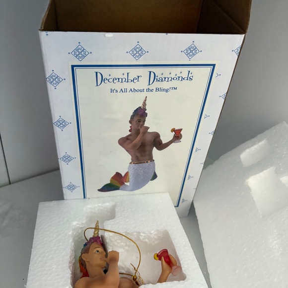 December diamonds Rainbow merman mermen gift ornament unicorn - Picture 2 of 3